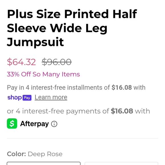 Rusttydustty 1X Deep Rose Printed Jumpsuit Wide Leg Tied Bodice Ca-1888 - Picture 6 of 16